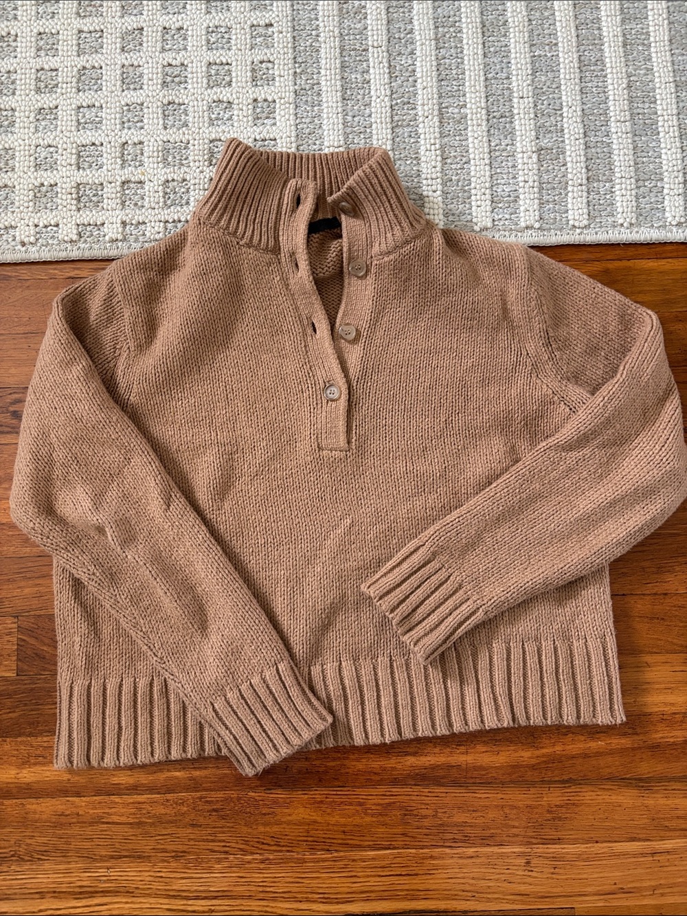 Jenni Kayne Camel Pullover half-Button Sweater